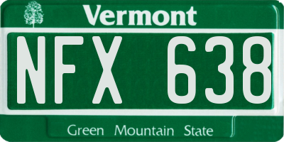 VT license plate NFX638