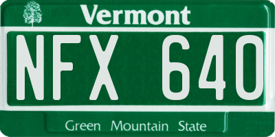 VT license plate NFX640