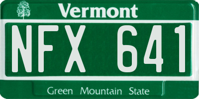VT license plate NFX641