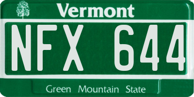 VT license plate NFX644