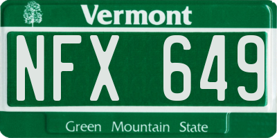 VT license plate NFX649