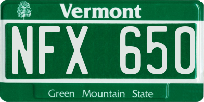 VT license plate NFX650