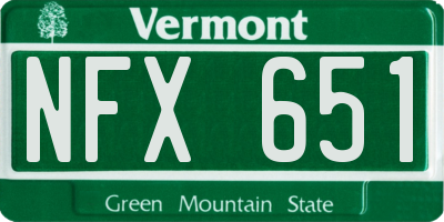 VT license plate NFX651