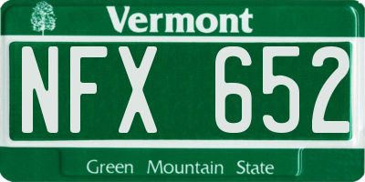 VT license plate NFX652