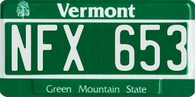 VT license plate NFX653