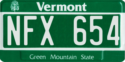 VT license plate NFX654