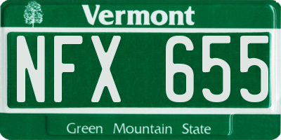 VT license plate NFX655