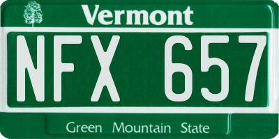 VT license plate NFX657