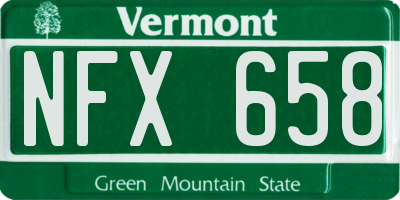VT license plate NFX658