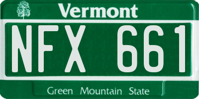 VT license plate NFX661