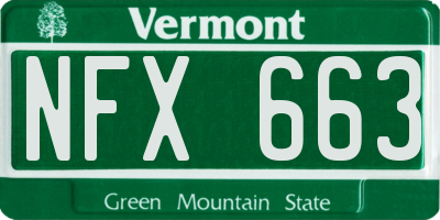 VT license plate NFX663