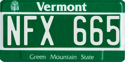 VT license plate NFX665
