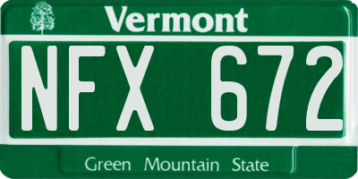 VT license plate NFX672