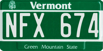 VT license plate NFX674