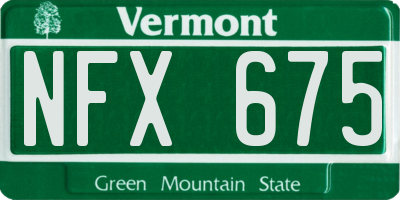 VT license plate NFX675