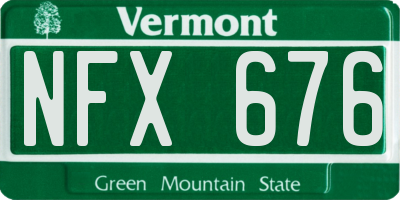 VT license plate NFX676