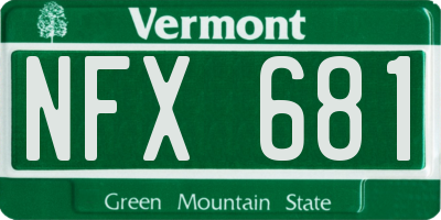 VT license plate NFX681