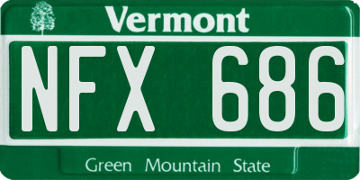 VT license plate NFX686