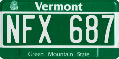 VT license plate NFX687