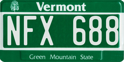 VT license plate NFX688