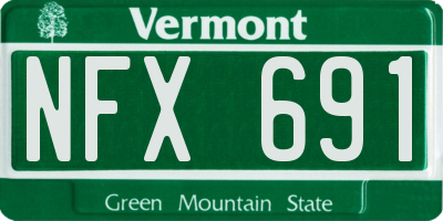 VT license plate NFX691