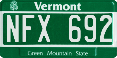 VT license plate NFX692