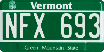 VT license plate NFX693