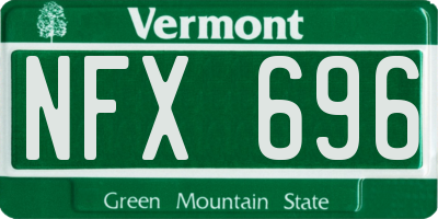 VT license plate NFX696
