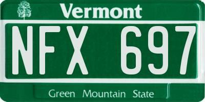 VT license plate NFX697