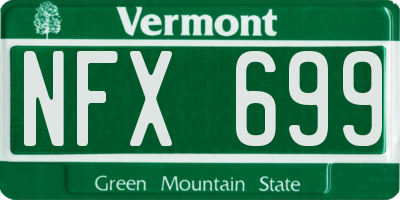 VT license plate NFX699