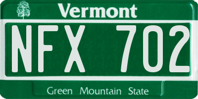 VT license plate NFX702