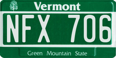 VT license plate NFX706