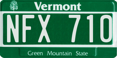 VT license plate NFX710