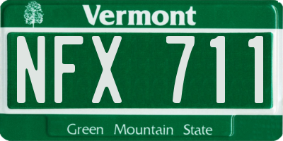 VT license plate NFX711
