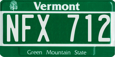 VT license plate NFX712