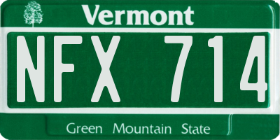 VT license plate NFX714