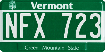 VT license plate NFX723