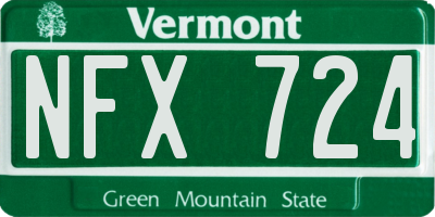 VT license plate NFX724