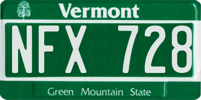 VT license plate NFX728