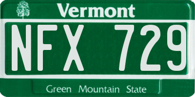VT license plate NFX729
