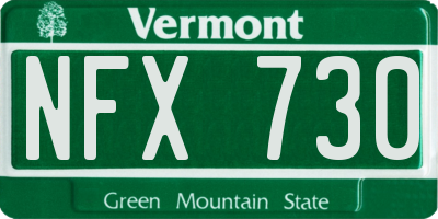 VT license plate NFX730