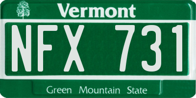 VT license plate NFX731