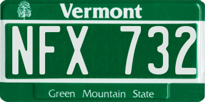 VT license plate NFX732