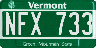 VT license plate NFX733