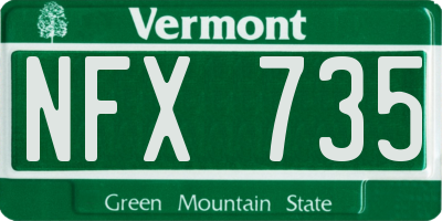 VT license plate NFX735