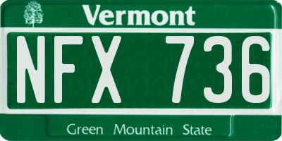 VT license plate NFX736