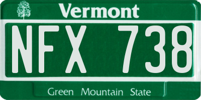 VT license plate NFX738