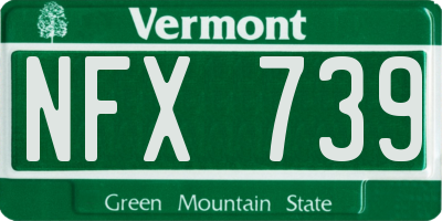 VT license plate NFX739