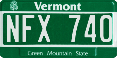 VT license plate NFX740