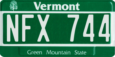 VT license plate NFX744